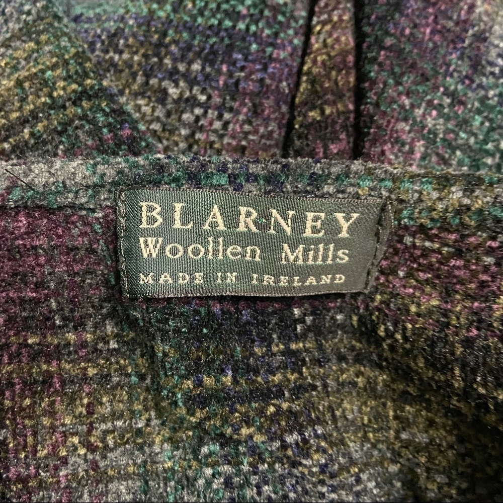 BLARNEY WOOLLEN MILLS plaid open front Cape O/S - Picture 2 of 8